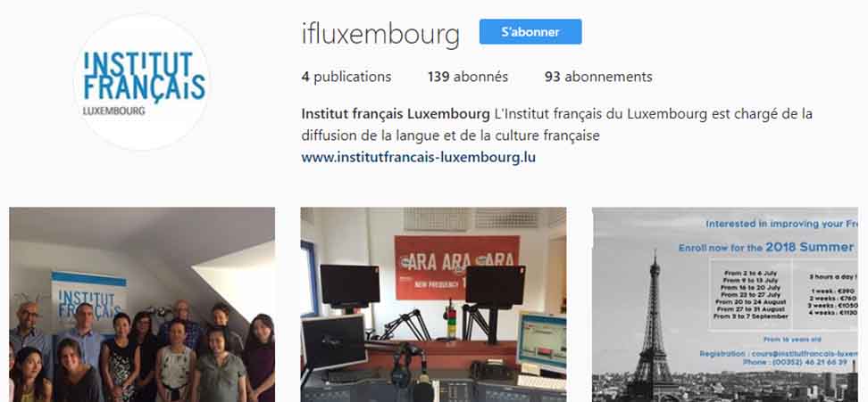 Lancement de la page Instagram de l’Institut français du Luxembourg